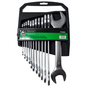 Sada plochých klíčů (matný chrom)(12ks) GK TOOLS 6-22 mm v obalu