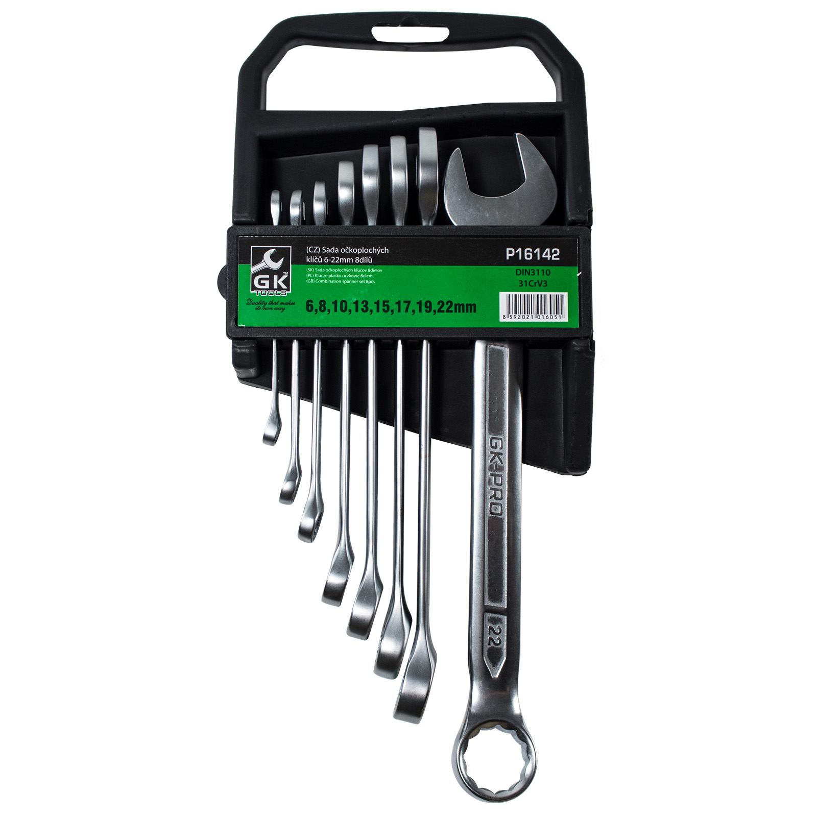 Sada očkoplochých klíčů (8ks) GK TOOLS 6-22 mm