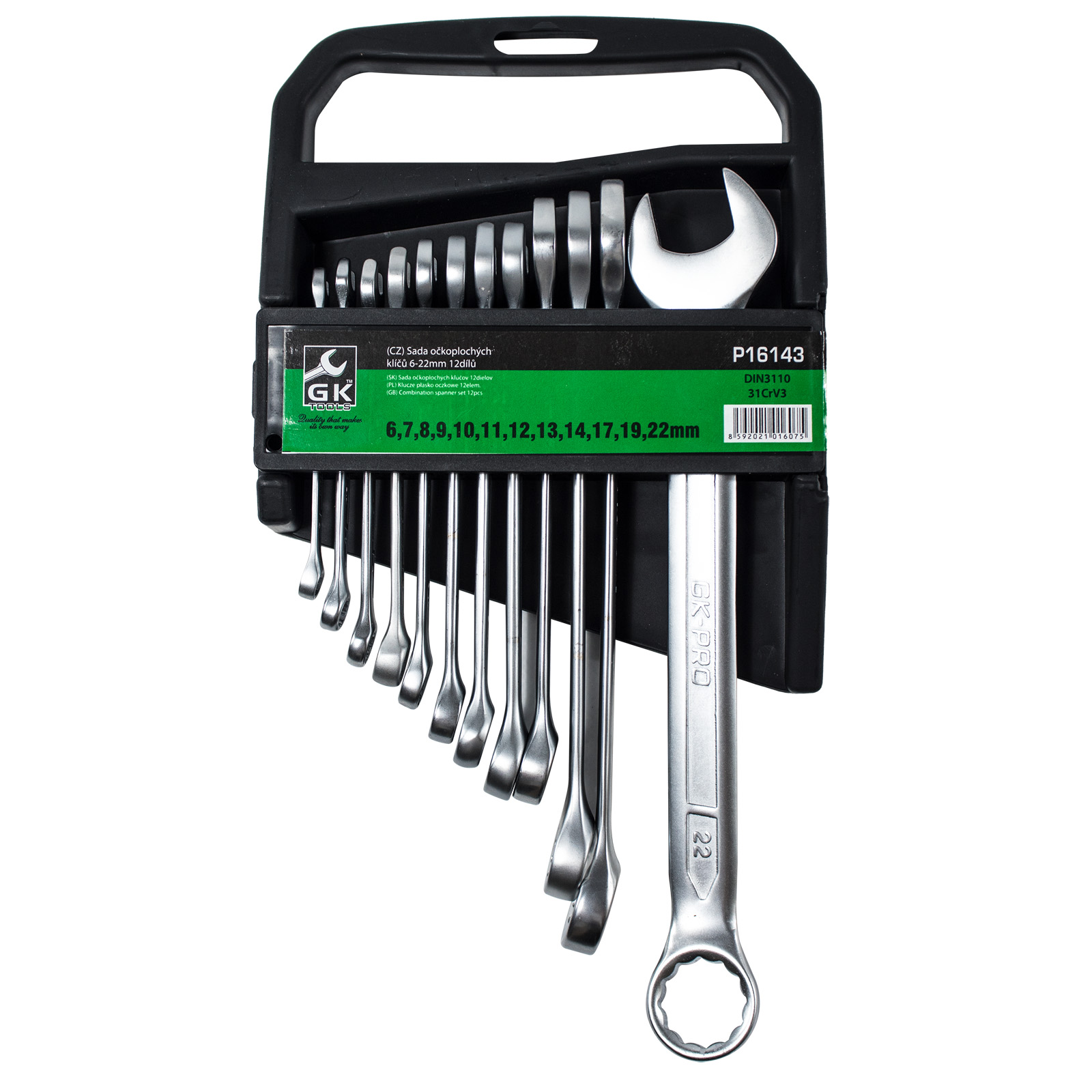 Sada očkoplochých klíčů (12ks) GK TOOLS 6-22 mm