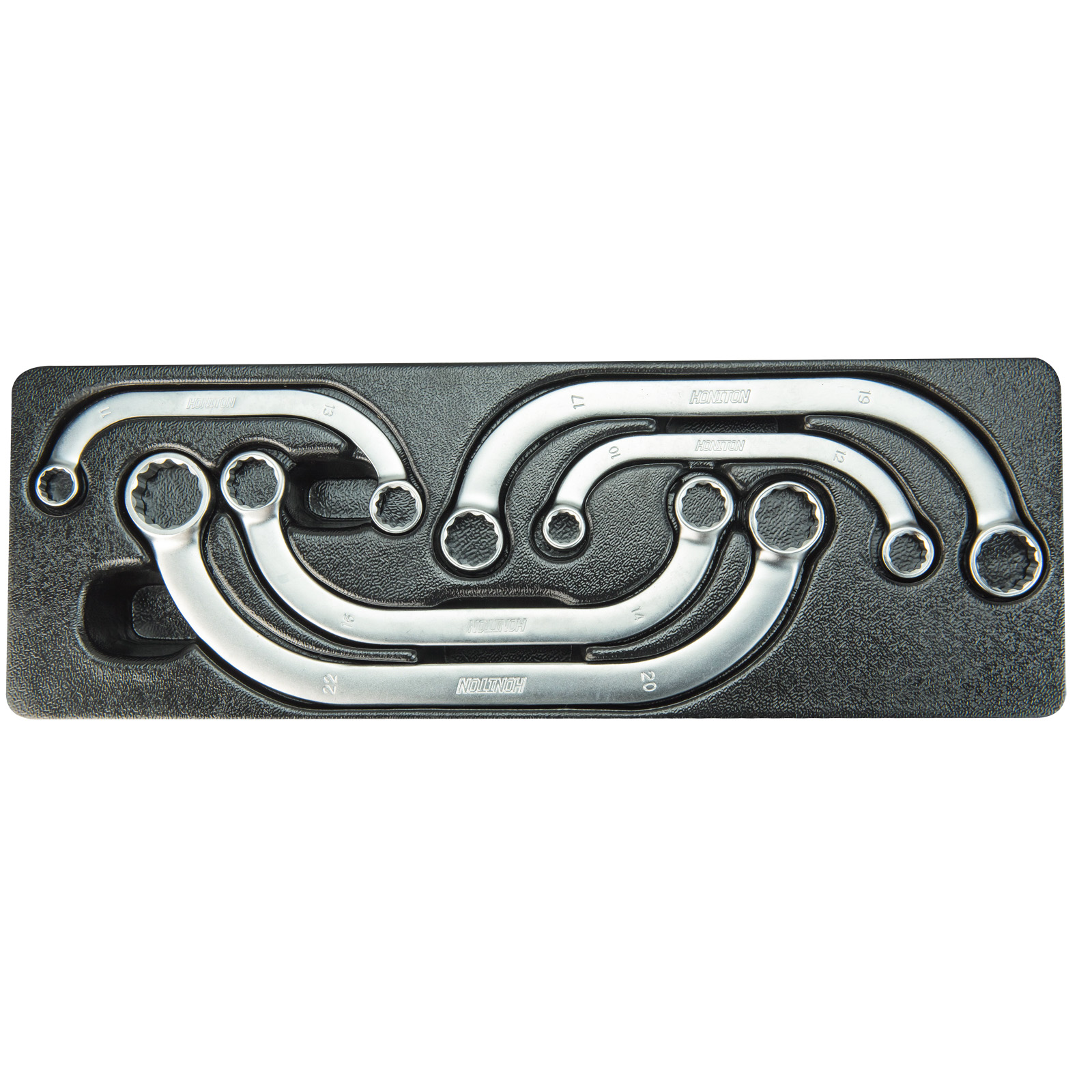 Sada zahnutých očkových klíčů (5ks) HONITON 10-22 mm