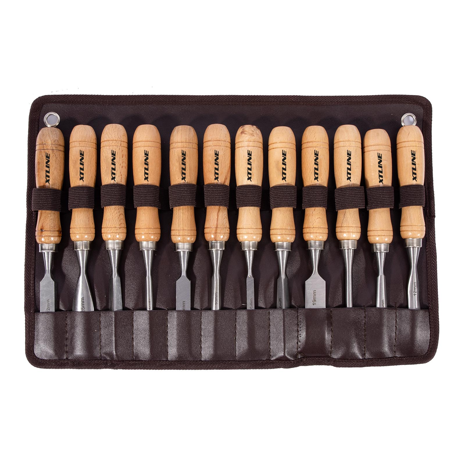 Řezbařská dláta v koženém obalu (12ks) XTline