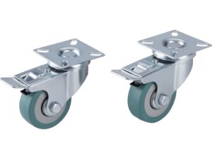 kolečka otočná s obručí ze šedé pryže a brzdou