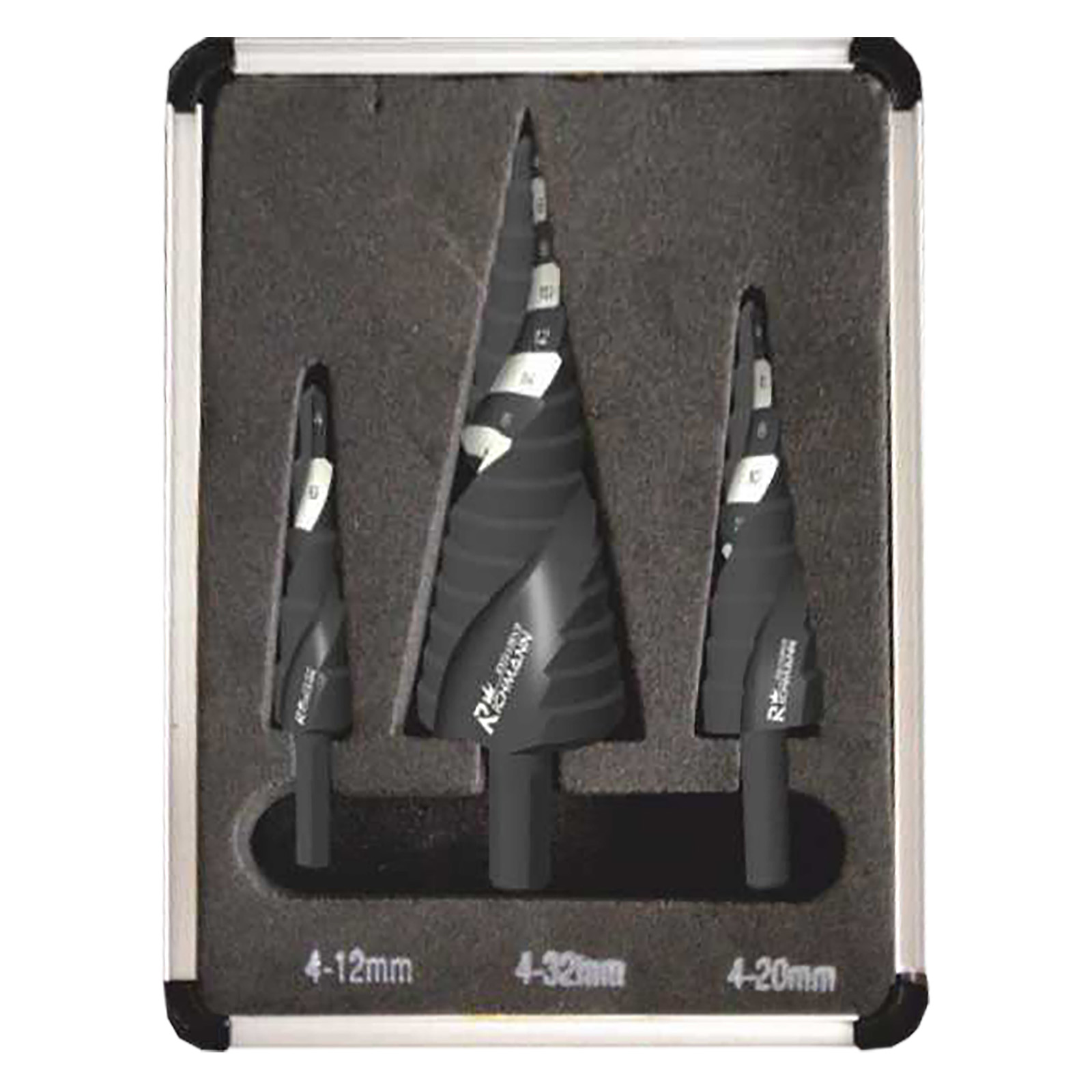 Sada stupňovitých vrtáků HSS-TiN (3ks) RICHMANN ø 4-12 mm/ø 4-20 mm/ ø 4-32 mm