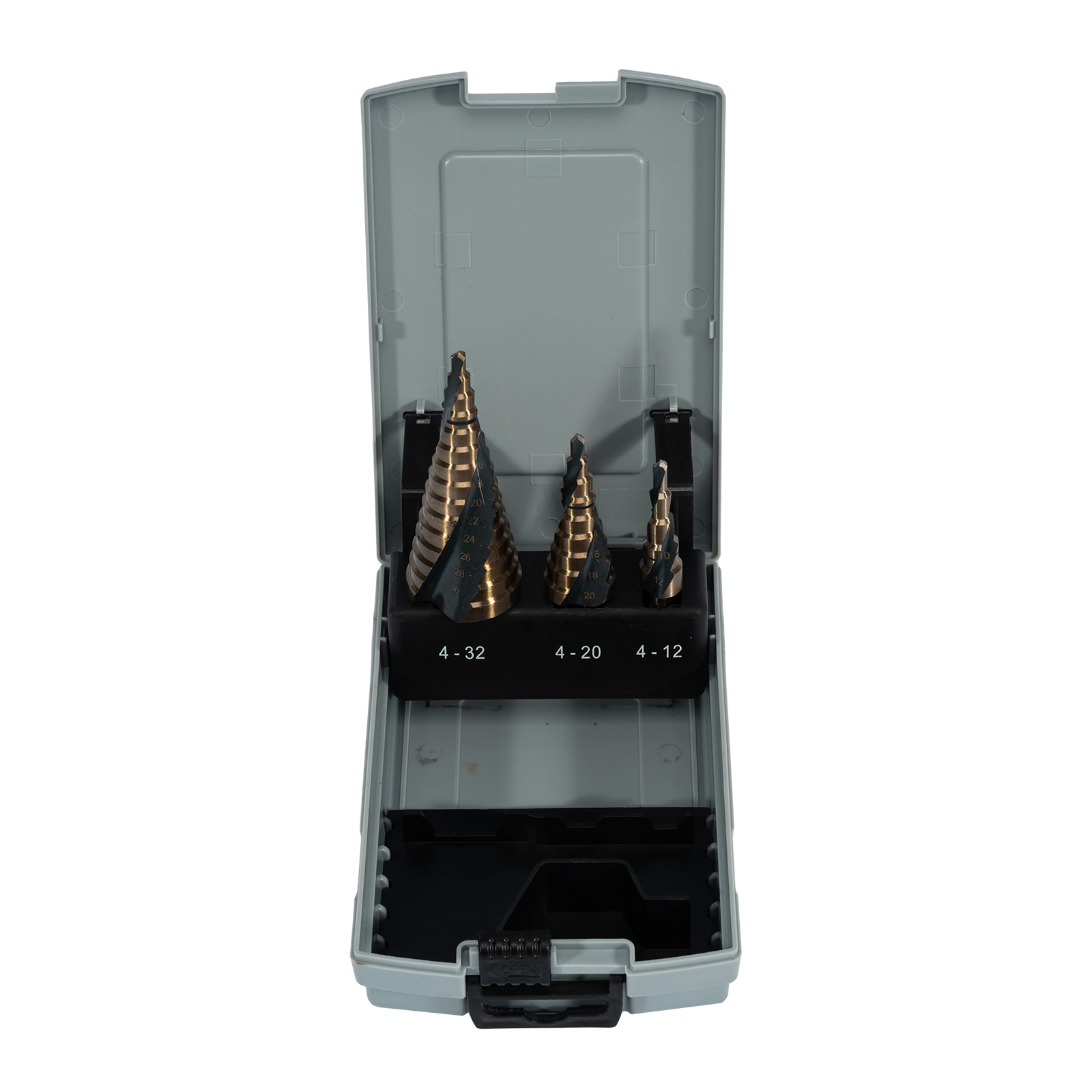 Sada stupňovitých vrtáků HSS-TiN (3ks) XTline ø 4-12 mm/ø 4-20 mm/ ø 4-32 mm