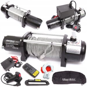 Elektrický lanový naviják 3 kW 12V 3629kg KD1563 KRAFT&DELE