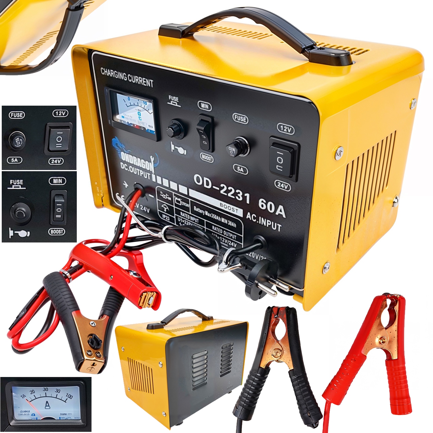 Nabíječka autobaterií se startem 12/24V OD2231 ONDRAGON