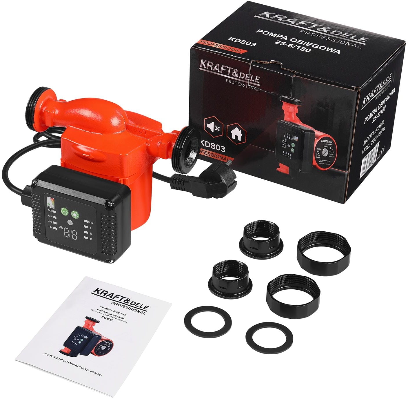 Oběhové čerpadlo s ovládacím panelem 25-6/180 KD803 KRAFT&DELE