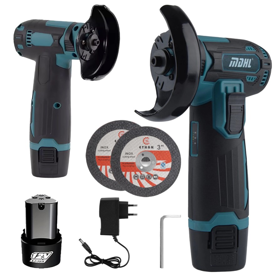 Jipos Tools Mini aku úhlová bruska 2x12V R1973 JIPOS