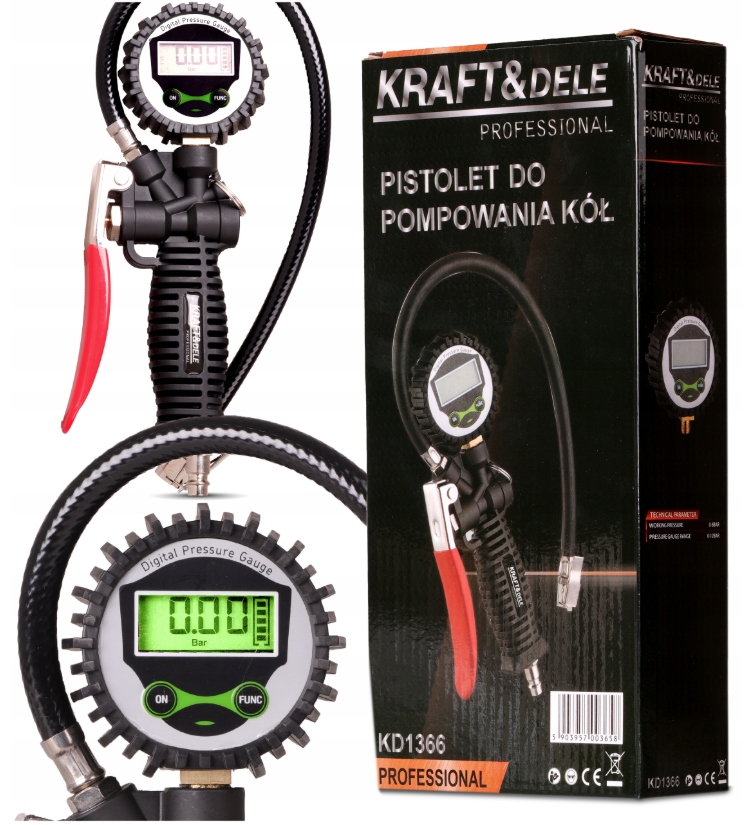 Nafukovací pistole s LCD manometrem KD1366 KRAFT&DELE