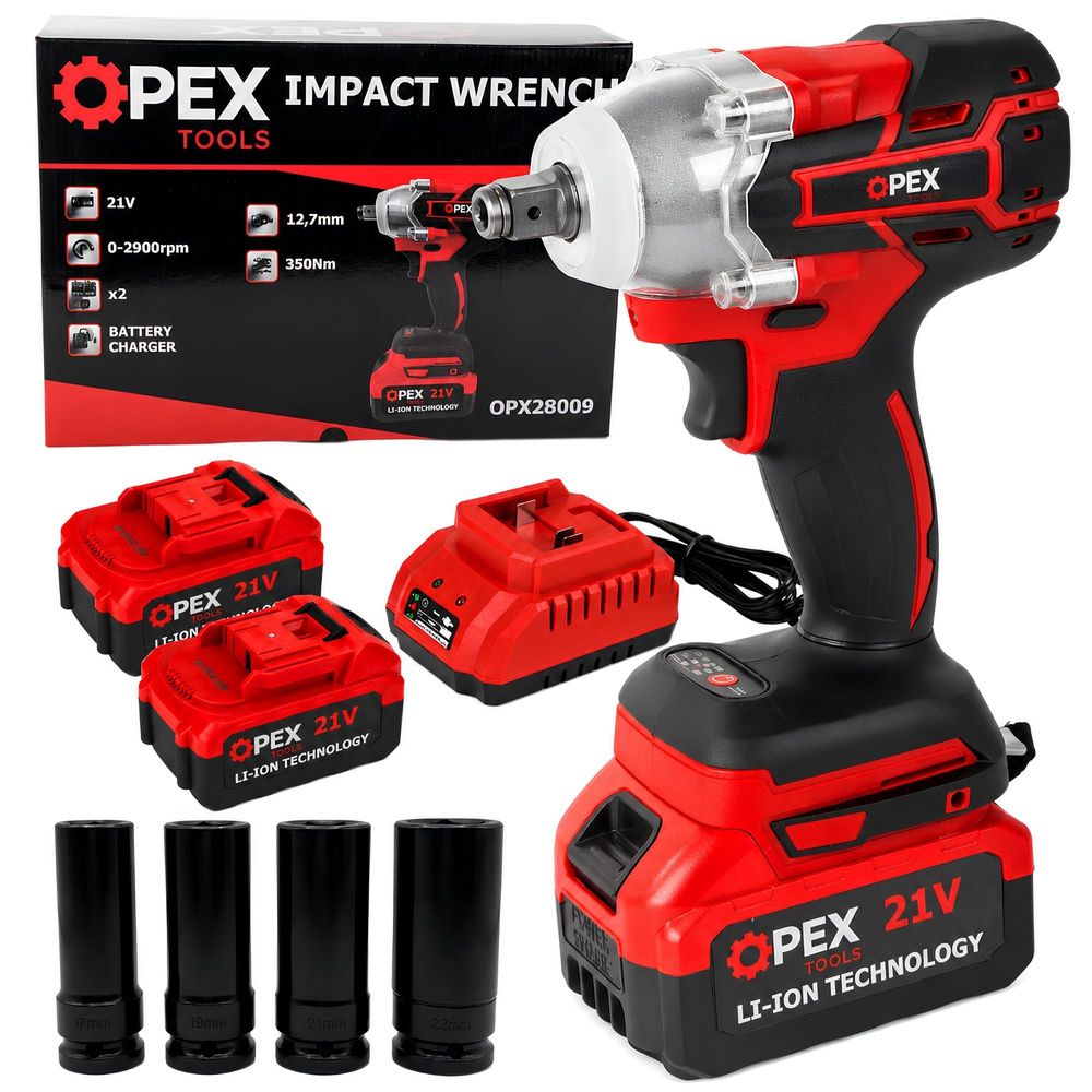 Jipos Tools Aku rázový utahovák 350Nm 2x21V 28009 OPEX