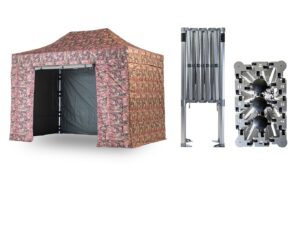 Nůžkový párty stan 2x4 m TENTino BIG HEXAGON Barva opláštění (Zvolte variantu): 16A - MASKÁČOVÁ