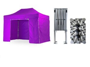 Nůžkový párty stan 2x4 m TENTino BIG HEXAGON Barva opláštění (Zvolte variantu): 15A - FIALOVÁ