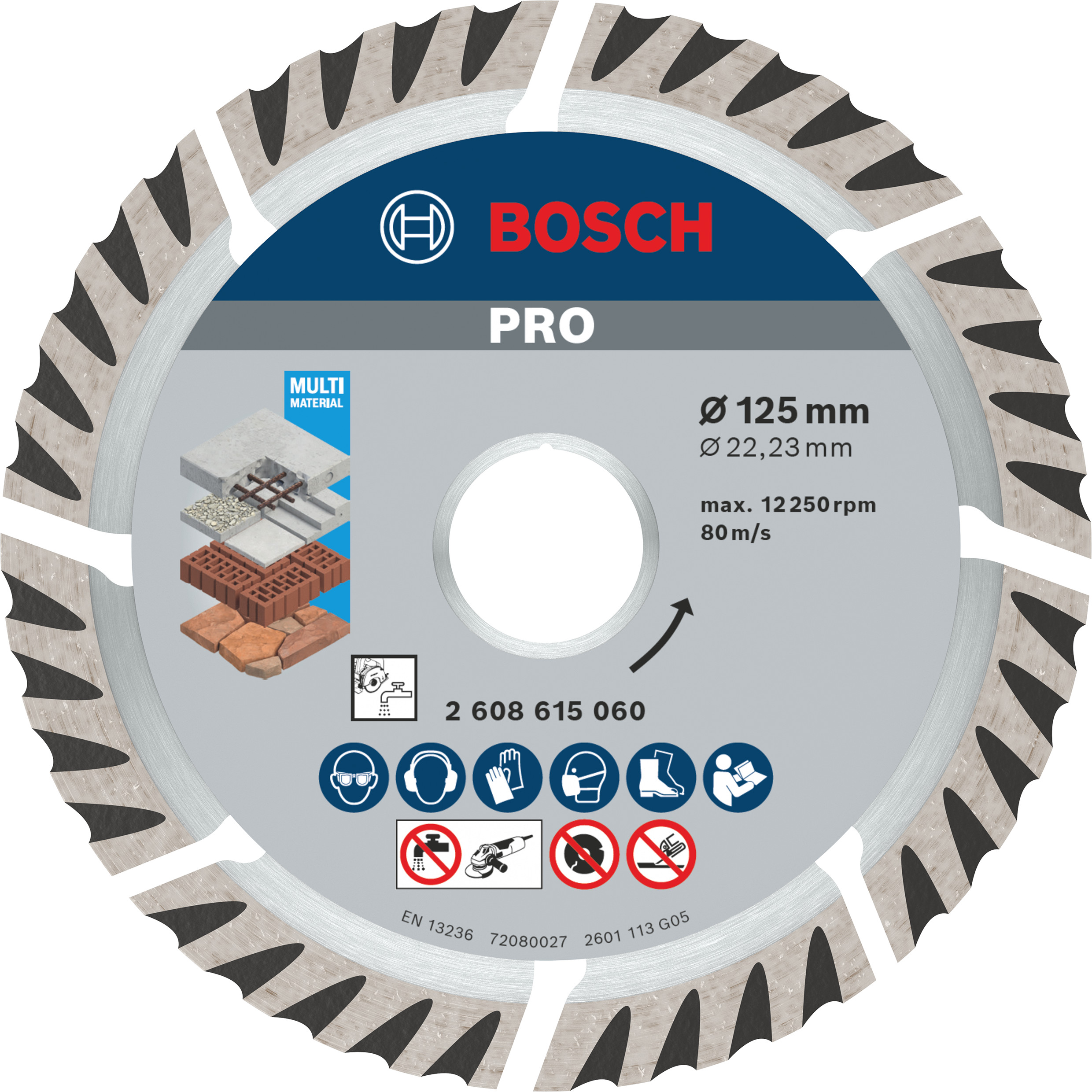 Diamantový segmentový řezný kotouč Bosch Standard for universal ø 125x22