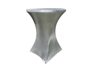 TENTino Elastický ubrus STANDARD na koktejlový bistro stůl 60 cm VÍCE BAREV Barva ubrusu: STŘÍBRNÁ / SILVER METALIC