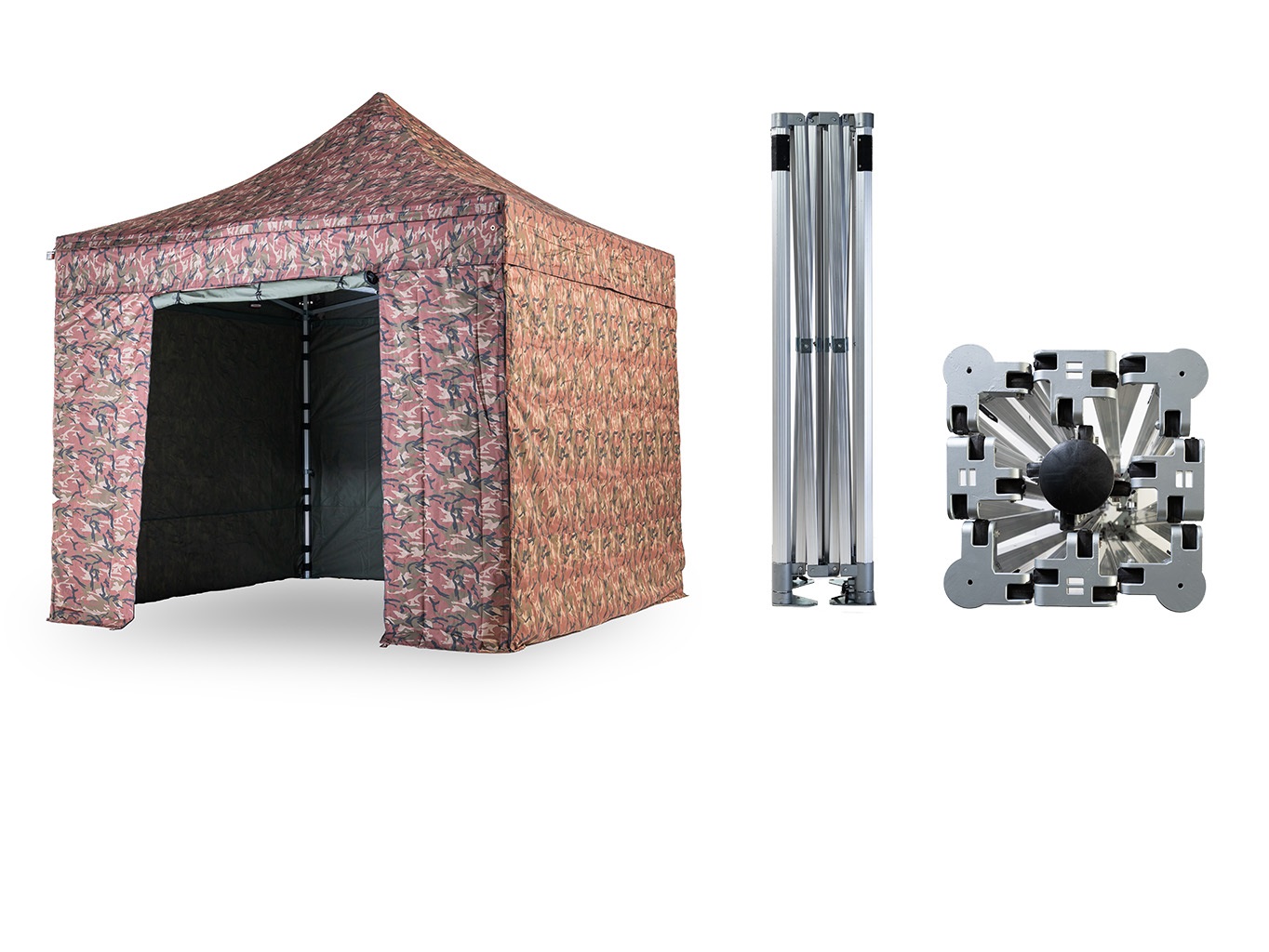 Nůžkový párty stan 3x3 m TENTino BIG HEXAGON Barva opláštění (Zvolte variantu): 16A - MASKÁČOVÁ