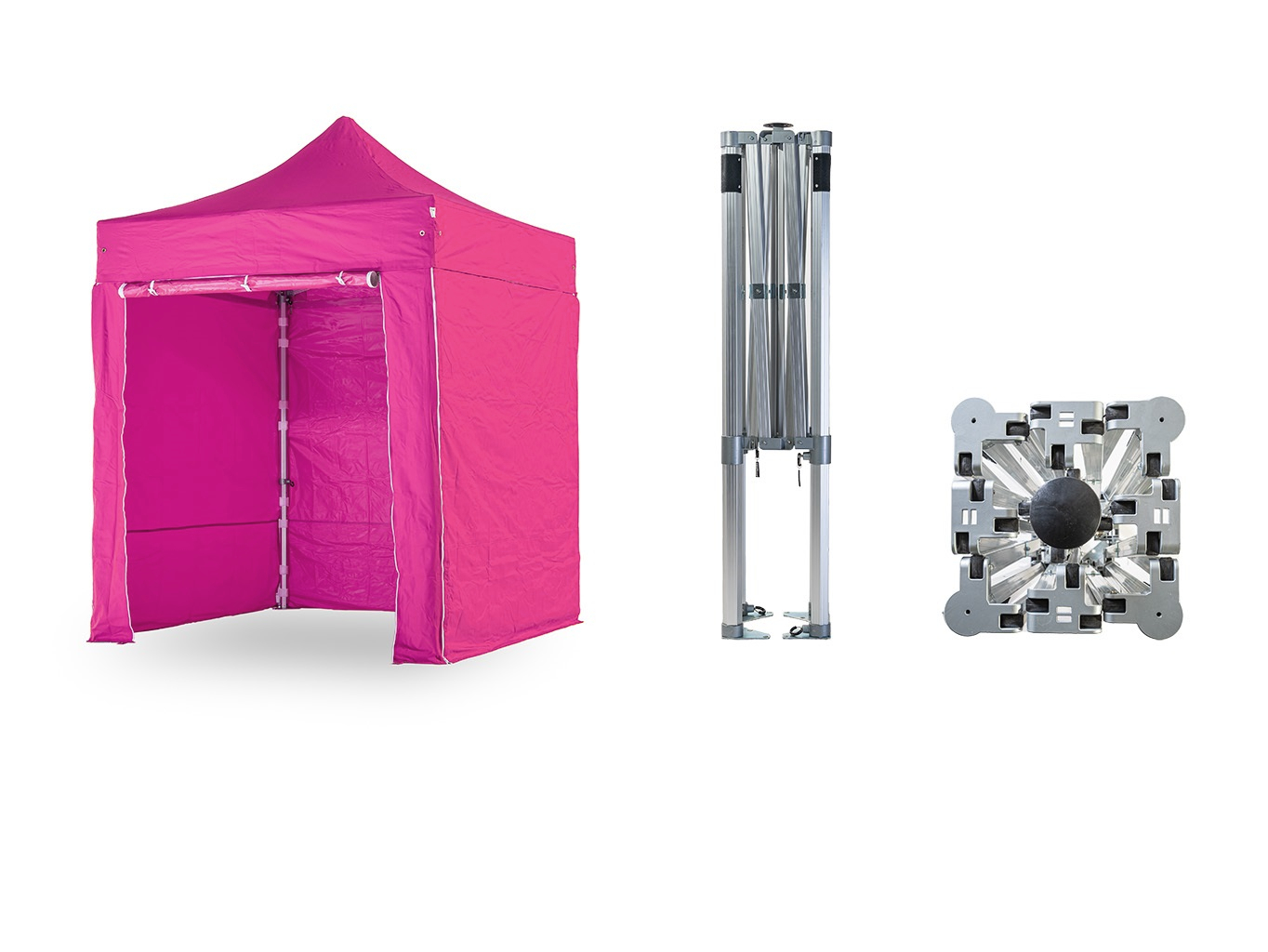 Nůžkový párty stan 2x2 m TENTino BIG HEXAGON Barva opláštění (Zvolte variantu): 14A - RŮŽOVÁ