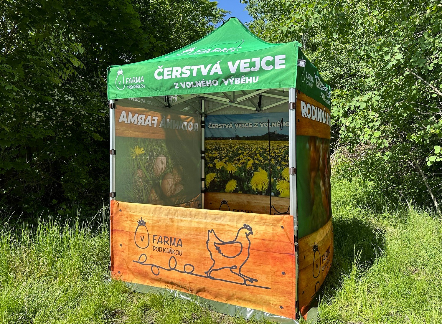 TENTino SET - Nůžkový párty stan 2x2 m s jednostranným potiskem Typ konstrukce: BIG HEXAGON