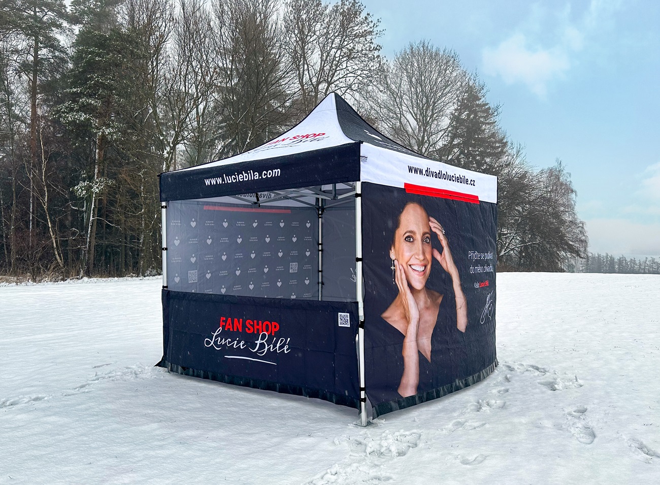 TENTino SET - Nůžkový párty stan 3x3 m s jednostranným potiskem Typ konstrukce: STEEL HEXAGON