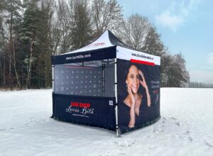 TENTino SET - Nůžkový párty stan 3x3 m s jednostranným potiskem Typ konstrukce: STEEL HEXAGON