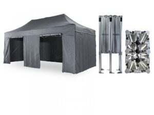 Nůžkový párty stan 4x6 m /6 noh TENTino BIG HEXAGON Barva opláštění (Zvolte variantu): 17A - ANTRACIT