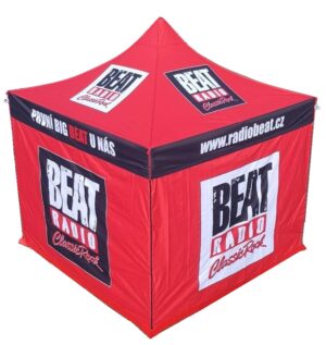 TENTino SET - Nůžkový párty stan 4x6 m / 6 až 8 noh s jednostranným potiskem Typ konstrukce: STEEL HEXAGON