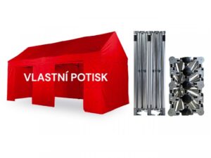 TENTino SET - Nůžkový párty stan 3x6 m /6 GABLED s jednostranným potiskem Typ konstrukce: GABLED
