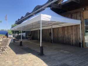 Nůžkový párty stan 4x12 m TENTino BIG HEXAGON EXTREME Barva opláštění (Zvolte variantu): 11A - ČERNÁ