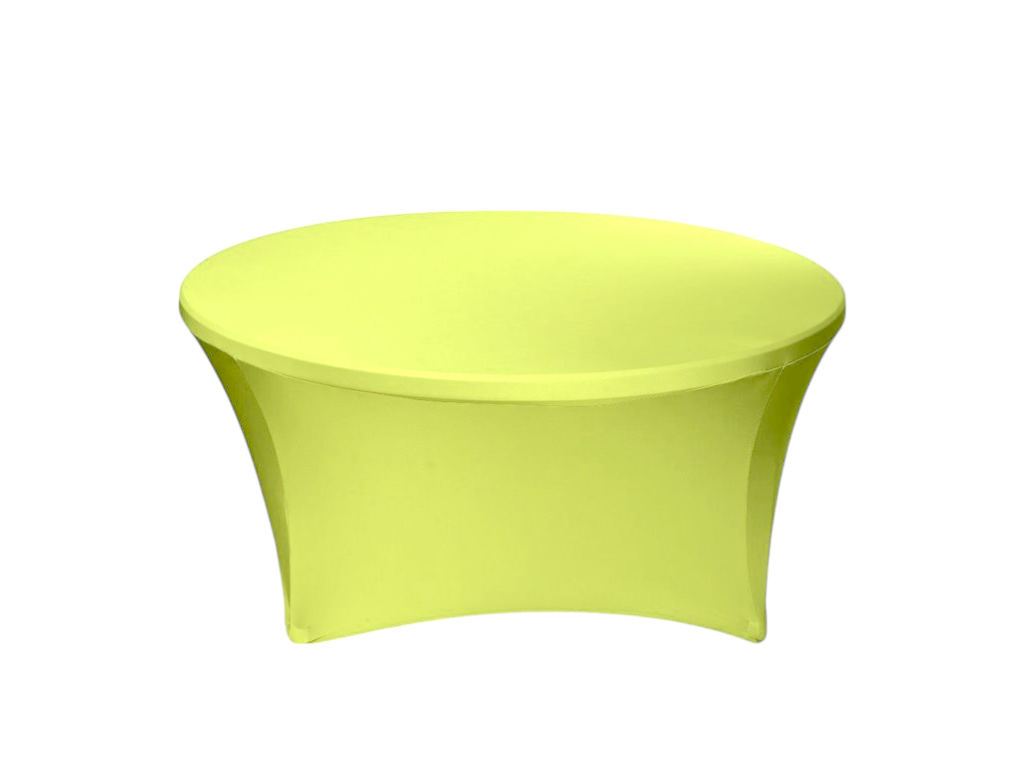 TENTino Elastický ubrus STANDARD na kulatý stůl 180 cm Barva ubrusu: SVÍTIVĚ ŽLUTÁ / YELLOW