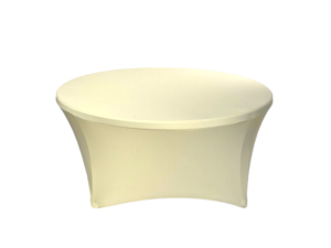 TENTino Elastický ubrus STANDARD na kulatý stůl 180 cm Barva ubrusu: KRÉMOVÁ / IVORY