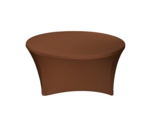 TENTino Elastický ubrus STANDARD na kulatý stůl 152 cm Barva ubrusu: ČOKOLÁDOVÁ HNĚDÁ / CHOCOLATE
