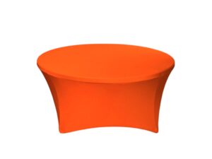 TENTino Elastický ubrus STANDARD na kulatý stůl 122 cm Barva ubrusu: ORANŽOVÁ / ORANGE
