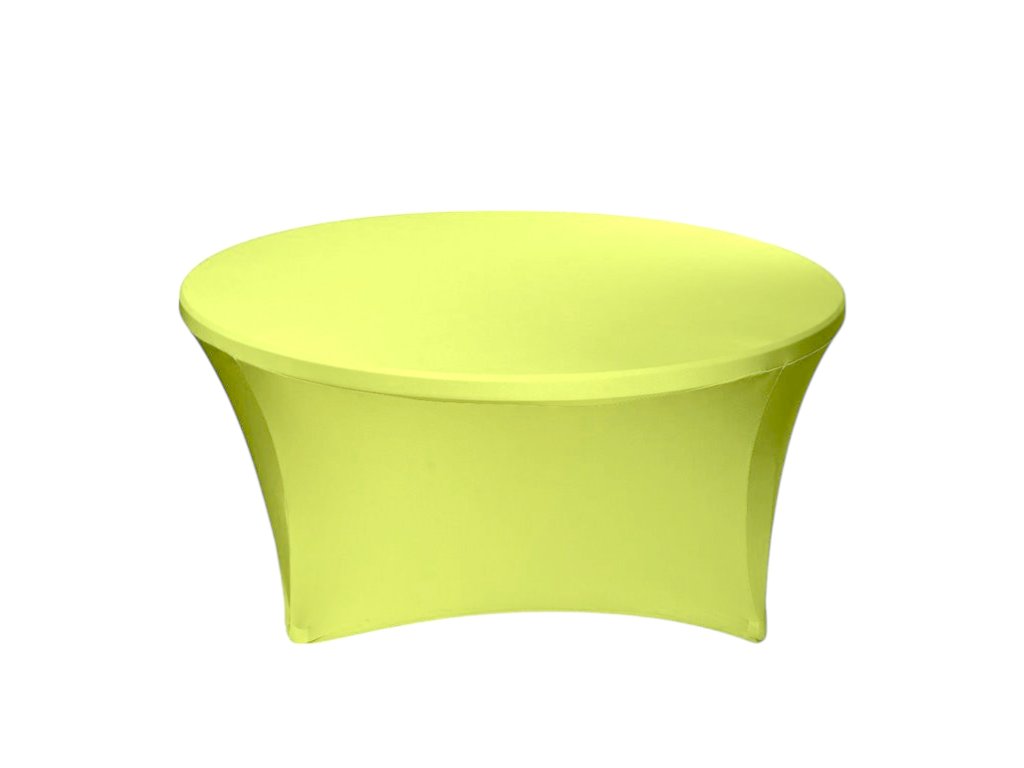 TENTino Elastický ubrus STANDARD na kulatý stůl 122 cm Barva ubrusu: SVÍTIVĚ ŽLUTÁ / YELLOW