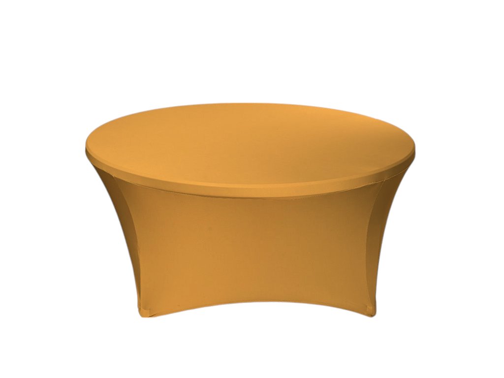 TENTino Elastický ubrus STANDARD na kulatý stůl 122 cm Barva ubrusu: ZLATÁ / GOLD
