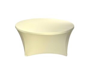 TENTino Elastický ubrus STANDARD na kulatý stůl 122 cm Barva ubrusu: KRÉMOVÁ / IVORY