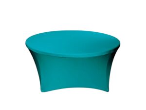 TENTino Elastický ubrus STANDARD na kulatý stůl 122 cm Barva ubrusu: TYRKYSOVÁ / TURQUOISE