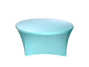 TENTino Elastický ubrus STANDARD na kulatý stůl 122 cm Barva ubrusu: SVĚTLE MODRÁ / SKY BLUE
