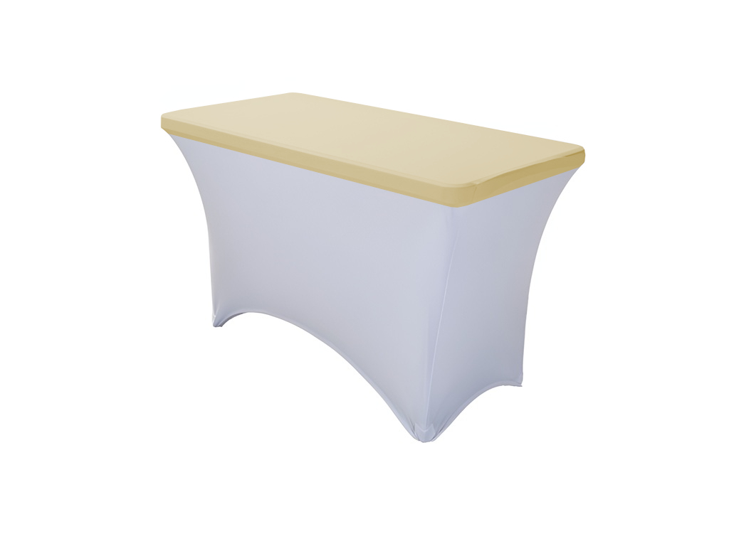 TENTino Elastická čepice STANDARD na desku skládacího stolu 122x60 cm VÍCE BAREV Barva ubrusu: ŠAMPAŇ / CHAMPAGNE