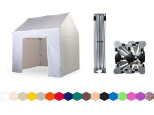 Nůžkový párty stan 4x4 m TENTino GABLED Barva opláštění (Zvolte variantu): 1A - BÍLÁ