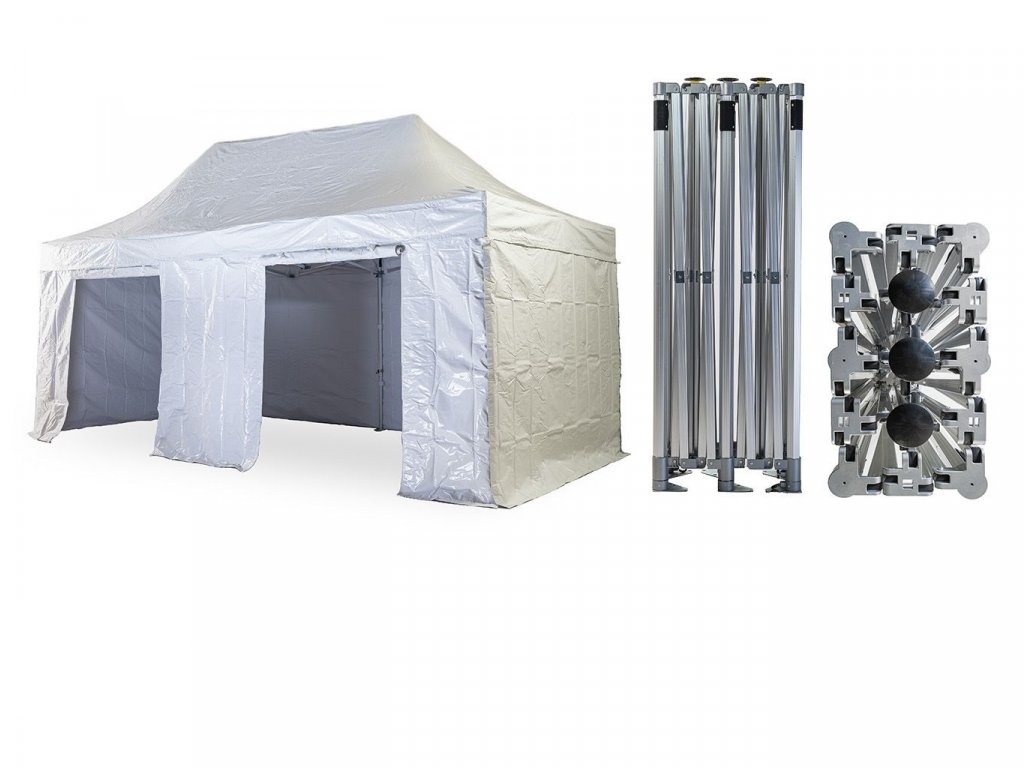 Nůžkový párty stan 3x6 m TENTino BH EXTREME PVC Barva opláštění (Zvolte variantu): 1A - BÍLÁ