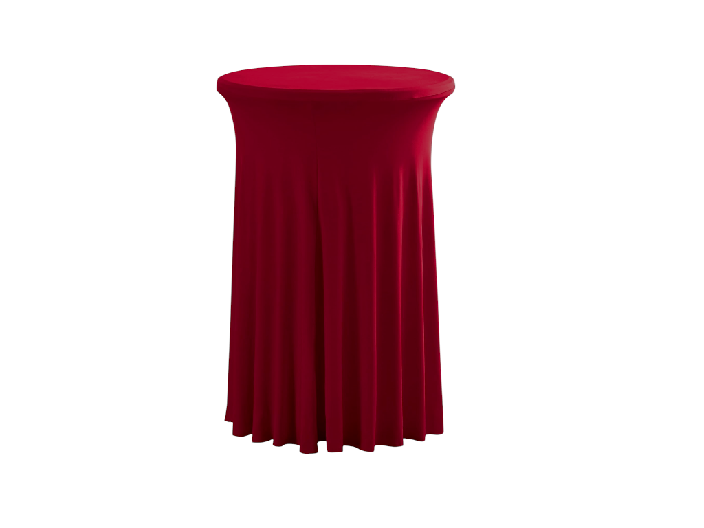 TENTino Elastický ubrus SKIRTING na koktejlový bistro stůl 80 cm VÍCE BAREV Barva ubrusu: VÍNOVÁ / CLARET