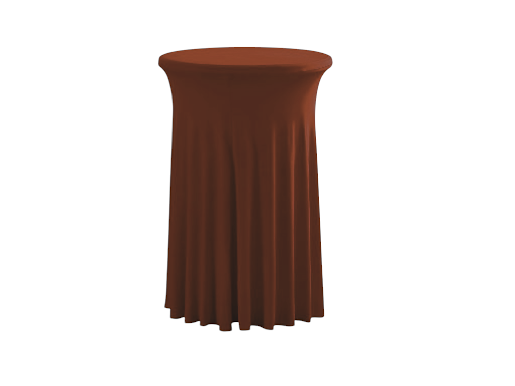 TENTino Elastický ubrus SKIRTING na koktejlový bistro stůl 80 cm VÍCE BAREV Barva ubrusu: ČOKOLÁDOVÁ HNĚDÁ / CHOCOLATE