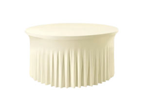 TENTino Elastický ubrus SKIRTING na kulatý stůl 152 cm Barva ubrusu: KRÉMOVÁ / IVORY