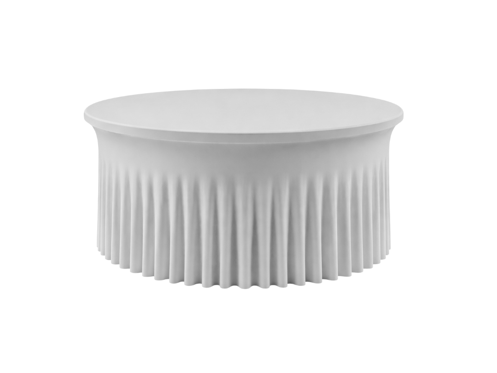 TENTino Elastický ubrus SKIRTING na kulatý stůl 180 cm Barva ubrusu: SVĚTLE ŠEDÁ / SILVER