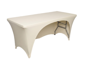 TENTino Elastický potah CATERING na skládací stůl 180-183x76 cm 1x VÝKROJ Barva ubrusu: KRÉMOVÁ / IVORY