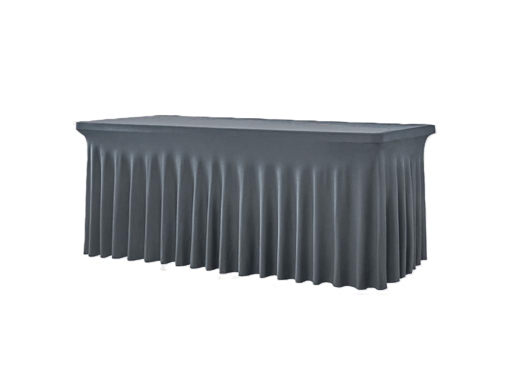 TENTino Elastický potah SKIRTING na skládací stůl 180-183x76 cm VÍCE BAREV Barva ubrusu: TMAVĚ ŠEDÁ / ANTRACIT
