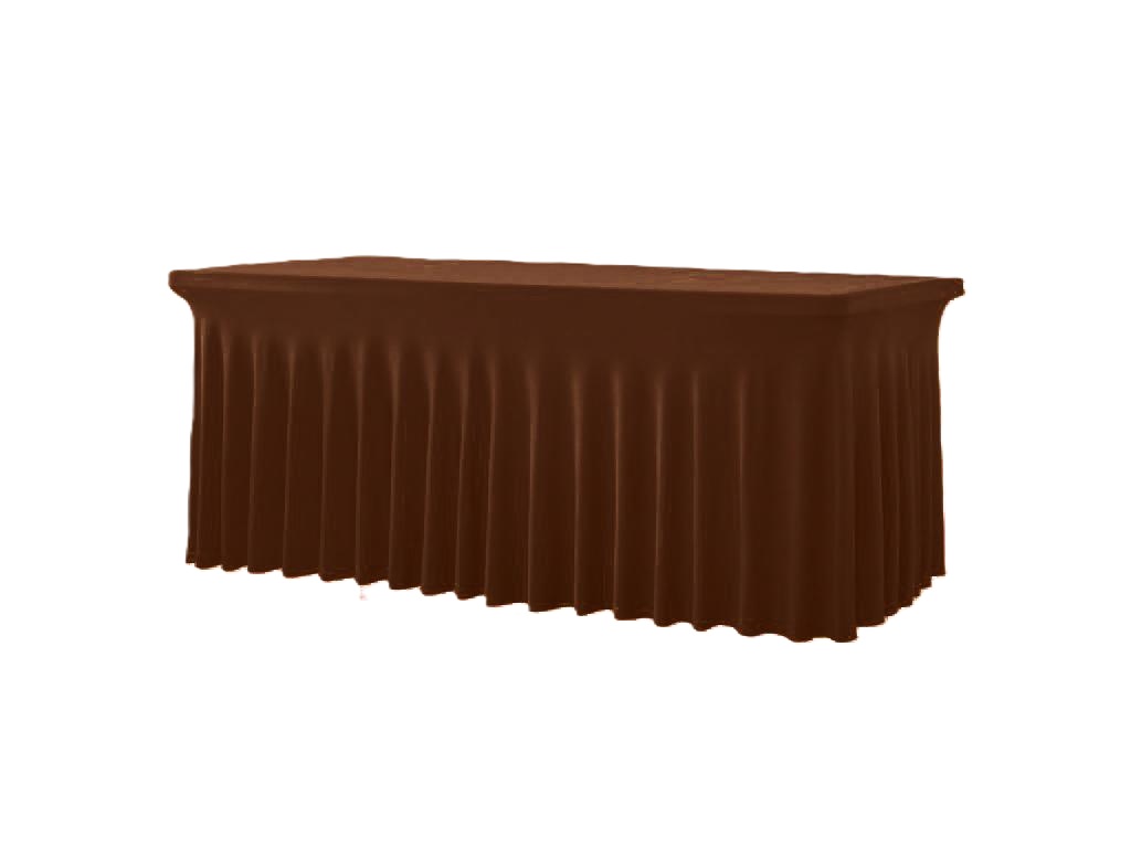 TENTino Elastický potah SKIRTING na skládací stůl 180-183x76 cm VÍCE BAREV Barva ubrusu: ČOKOLÁDOVÁ HNĚDÁ / CHOCOLATE