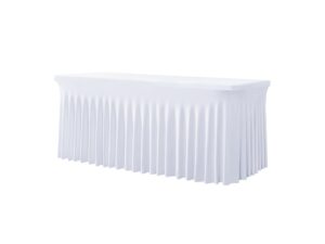 TENTino Elastický potah SKIRTING na skládací stůl 180-183x76 cm VÍCE BAREV Barva ubrusu: BÍLÁ / WHITE