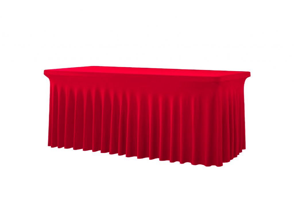 TENTino Elastický potah SKIRTING na skládací stůl 180-183x76 cm VÍCE BAREV Barva ubrusu: ČERVENÁ / RED
