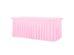 TENTino Elastický potah SKIRTING na skládací stůl 180-183x76 cm VÍCE BAREV Barva ubrusu: SVĚTLE RŮŽOVÁ / PINK