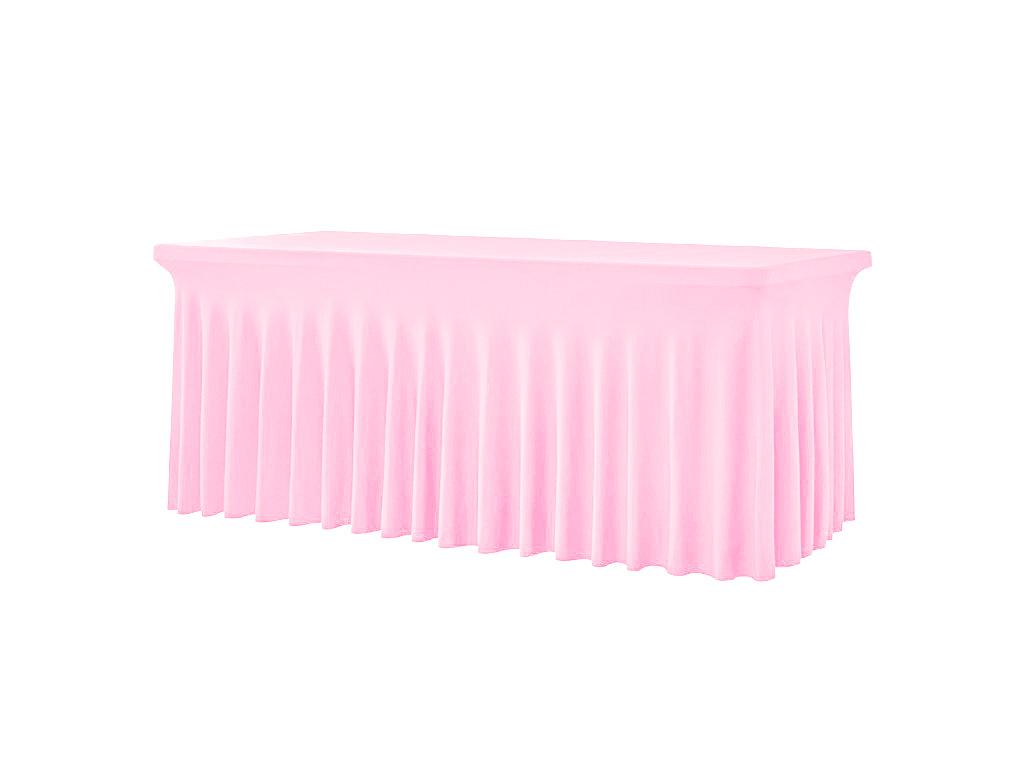 TENTino Elastický potah SKIRTING na skládací stůl 180-183x76 cm VÍCE BAREV Barva ubrusu: SVĚTLE RŮŽOVÁ / PINK